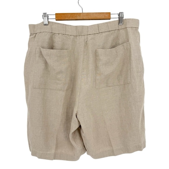 Eileen Fisher Easy Fit Organic Linen Shorts in Short Length Undyed Natural XL - Picture 4 of 12